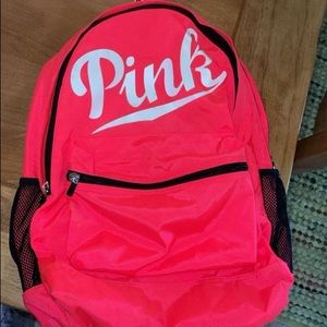 Pink brand backpack